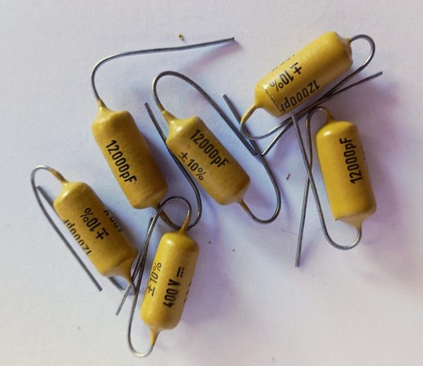 NOS Philips / Mullard Mustard Cap 12000pf  .012uf   400v